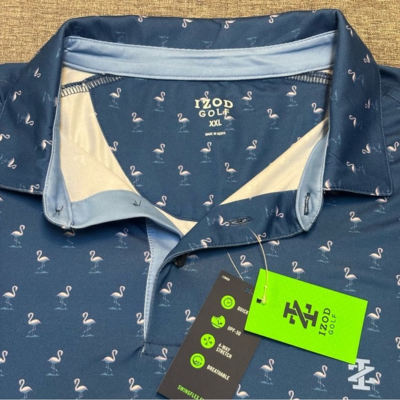 IZOD Swingflex Elite Short Sleeve Printed Polo Shirt - Picture 4 of 8